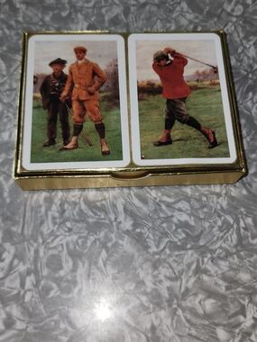Gold Playing Card Deck with Vintage Golf Artwork - Men Other